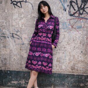 Lien & Giel long sleeve purple dress M